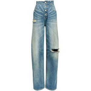 Mm6 Maison Margiela Women Straight Jeans With A Worn Effect